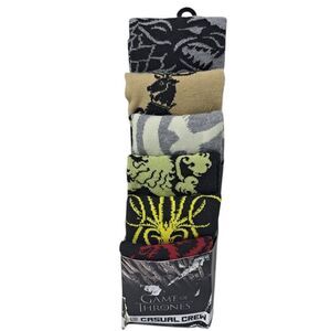6 Pack Game Of Thrones Men's Dress Crew Socks Shoe Black Multi Unperfect PK 8-12
